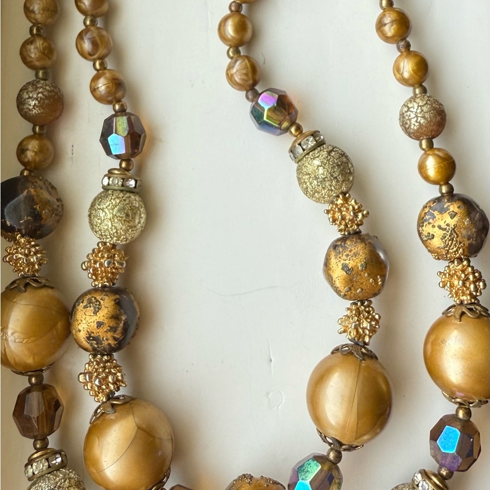 Vintage Deauville Signed Double Strand Necklace